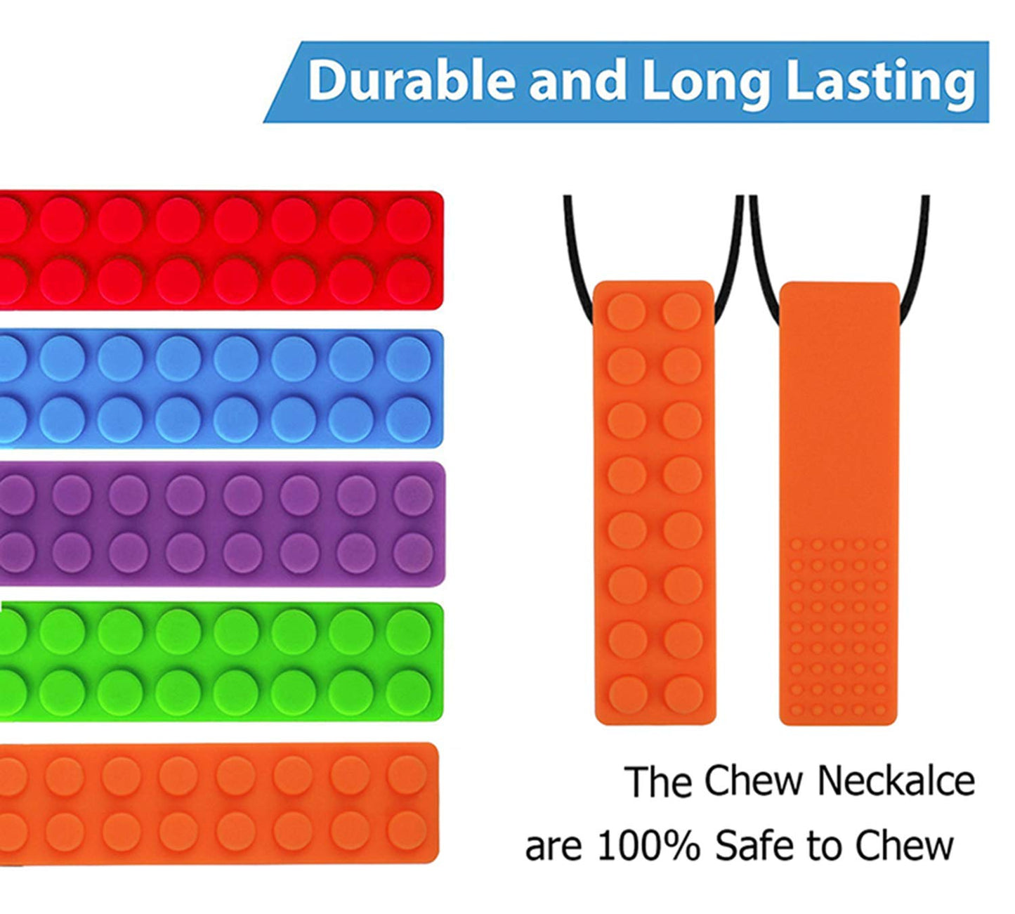 Seeway 感統咀嚼LEGO項鍊 5件組 Chew LEGO Necklaces – 5 Pack