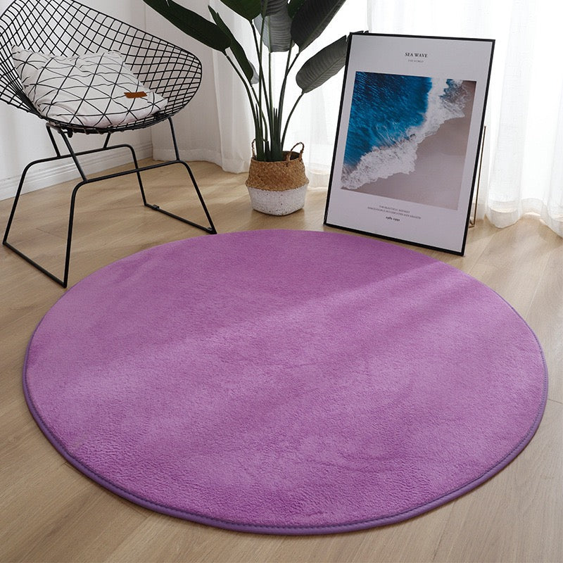 純色圓形地毯 Solid Color Round Area Rug