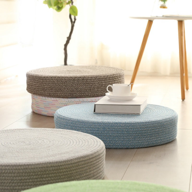 北歐棉繩編織圓形蒲團 Nordic Cotton Rope Woven Floor Pouf
