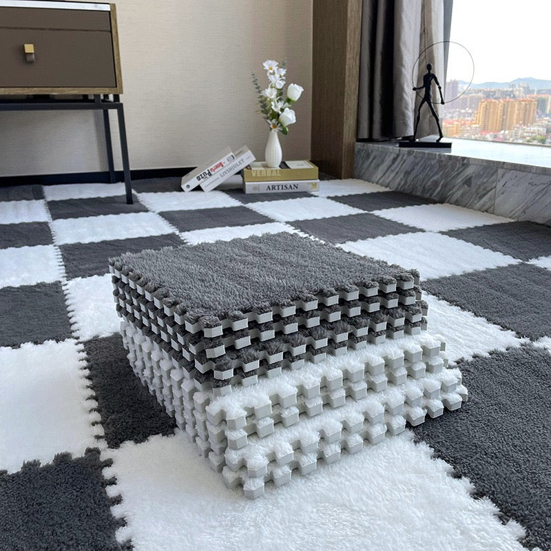 柔軟絨毛拼接泡沫地墊 4塊 Plush Foam Interlocking Floor Tiles 4 pieces