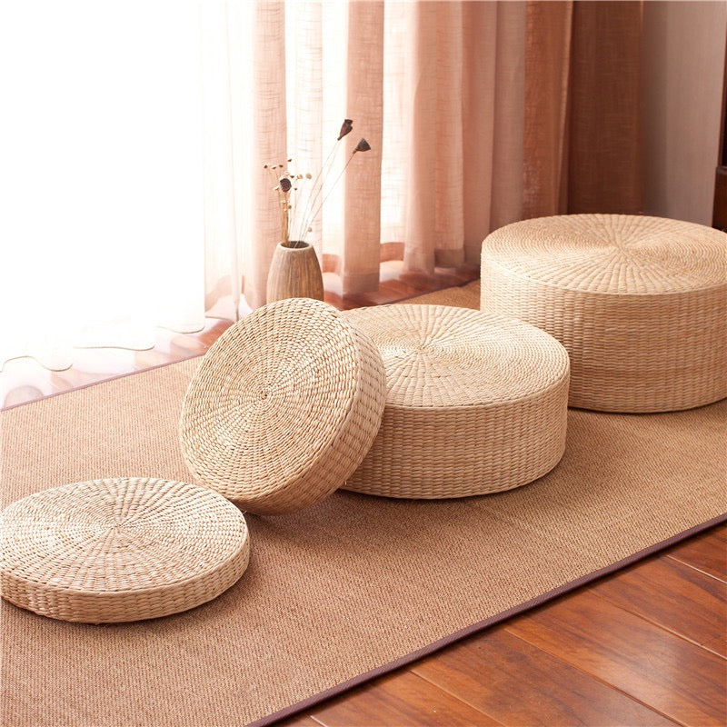 天然草編高彈蒲團 Natural Straw Woven Pouf
