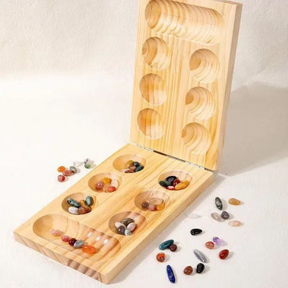 經典木質曼卡拉桌遊套裝 Mancala Board Game
