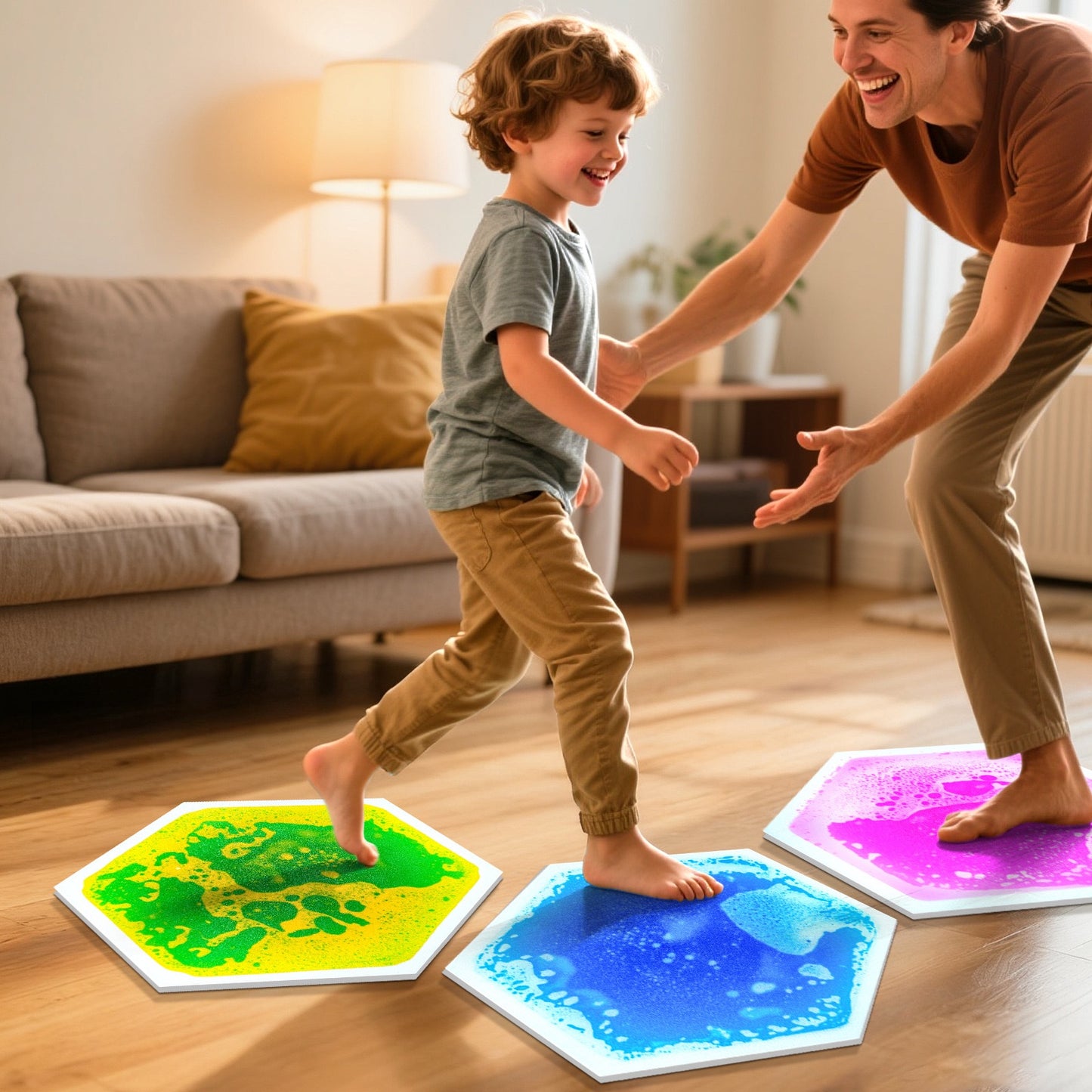 創意拼圖式液體彩磚 一套6片 Creative Puzzle Liquid Floor Mat Set of 6