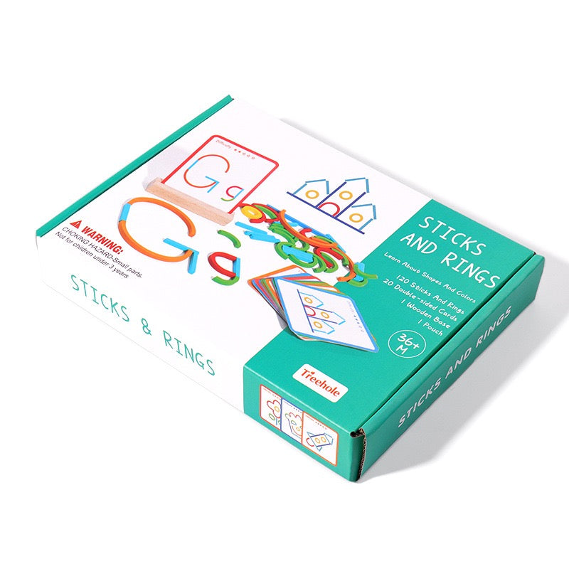 木質彩棒圓環配對玩具 Wooden Sticks & Rings Matching Toy