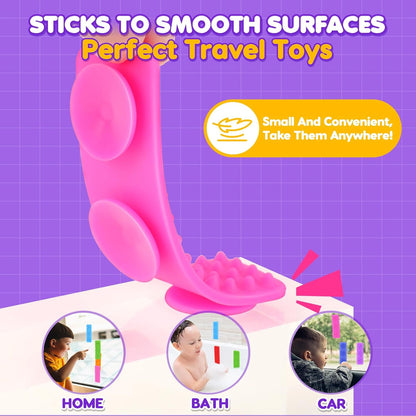 LESONG 吸盤紋理感統貼條 Textured Suction Fidget Strips - 8/24 Pack