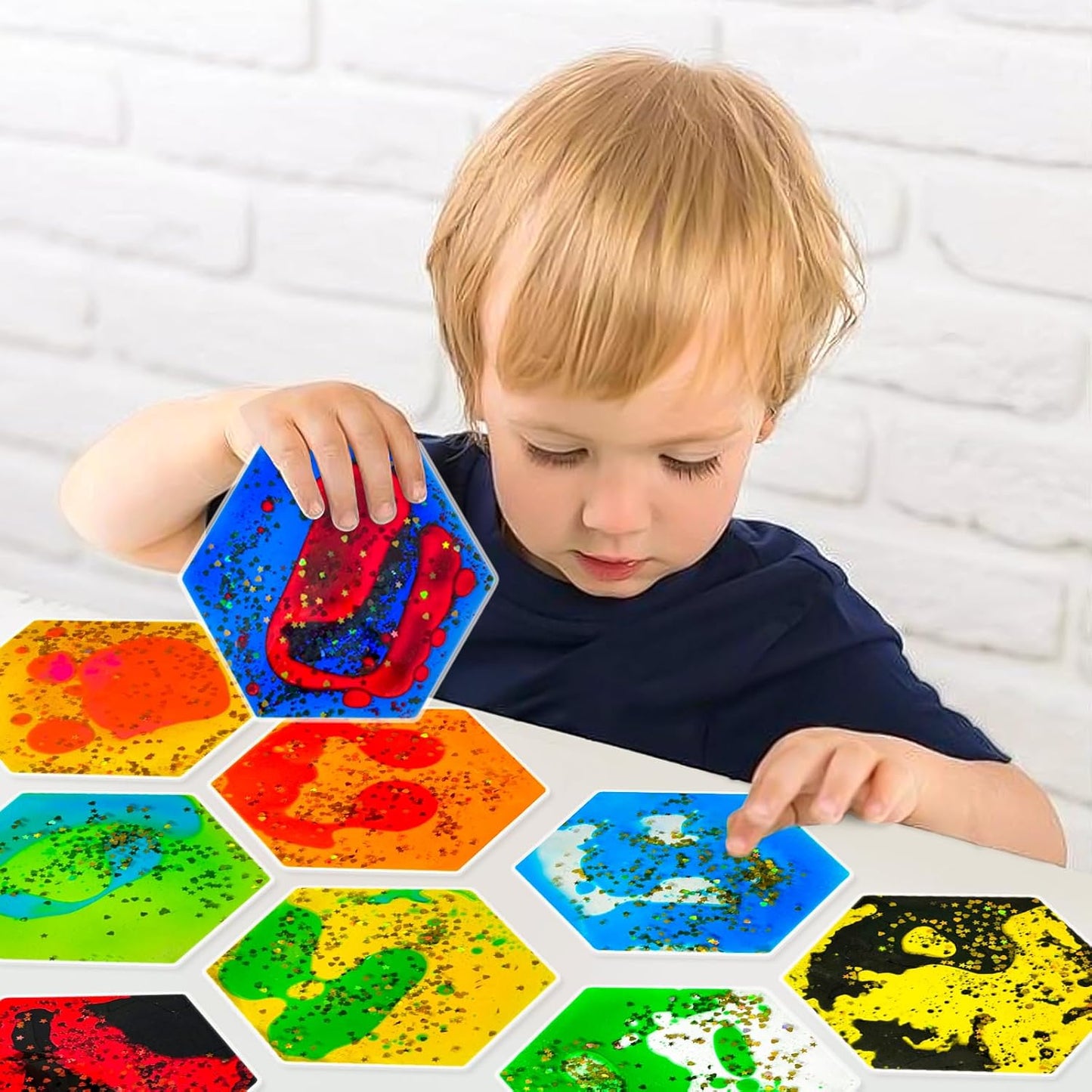 六角形液態感統玩具 12入組  Hexagonal Liquid Motion Toys 12-Pack