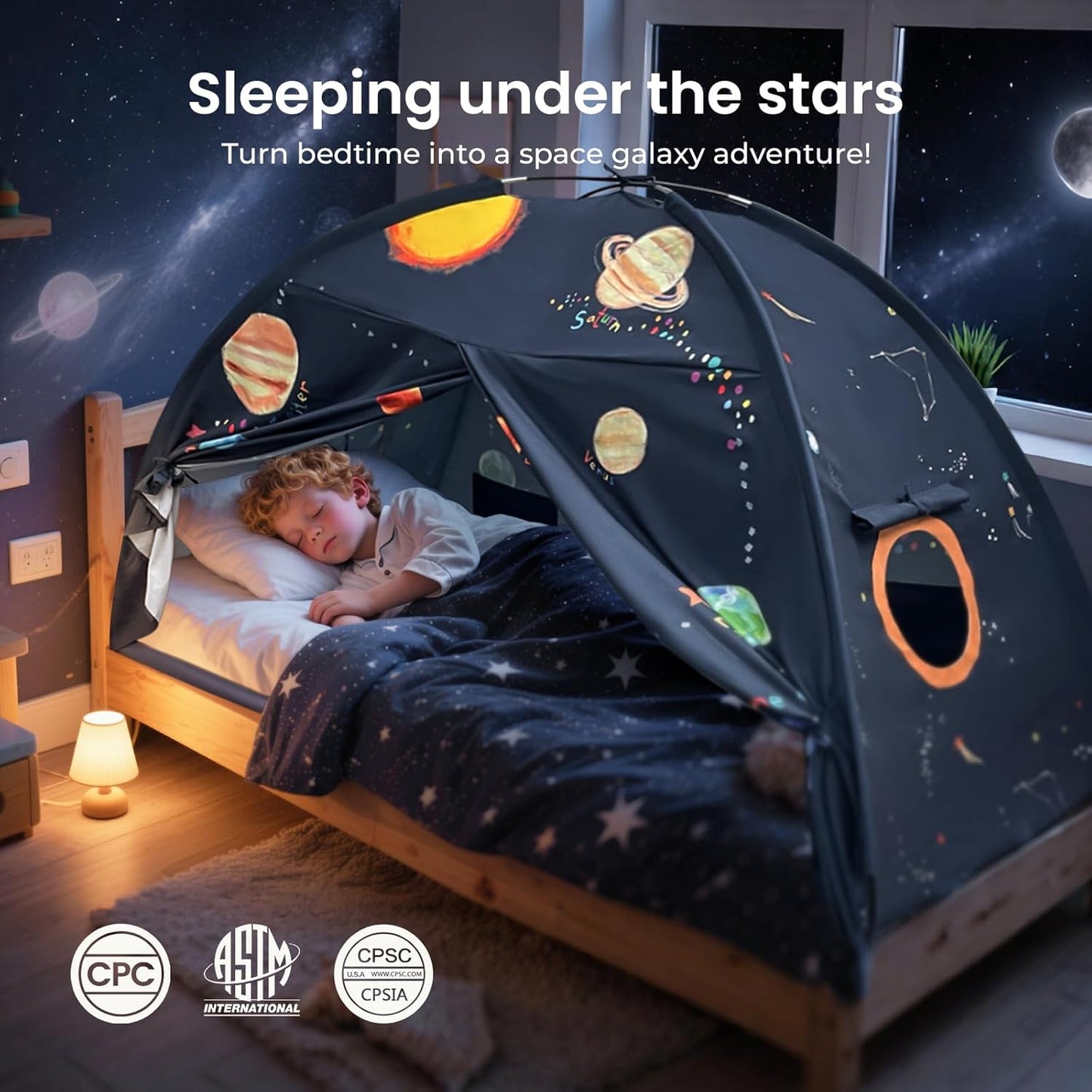 太空星系兒童床帳篷 (9大行星設計) Space Galaxy Bed Tent - 9 Planets Sleeping Canopy