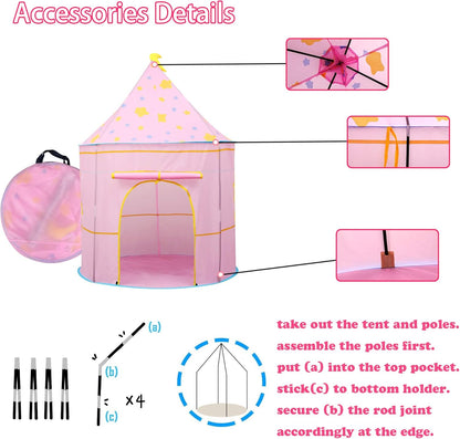公主城堡遊戲帳篷（月光粉） Princess Castle Play Tent (Moon Pink)
