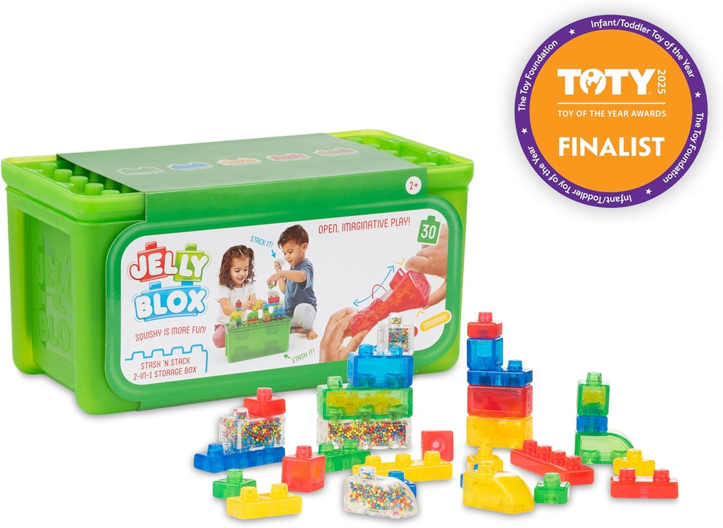 Jelly Blox 收納積木箱 30件式感官積木組 Stash 'N Stack 30 Blocks