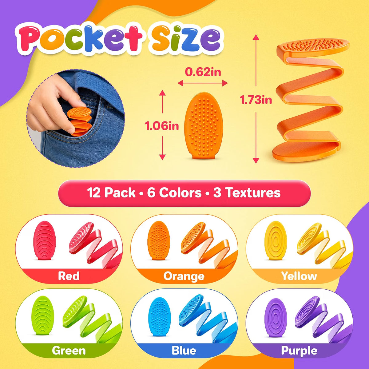 LESONG 彈簧指尖按壓玩具 Springy Coil Finger Fidget Toys (Pack of 12)