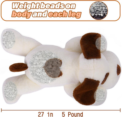 磅加壓安撫白色狗狗玩偶 5lbs Weighted White Dog Plush