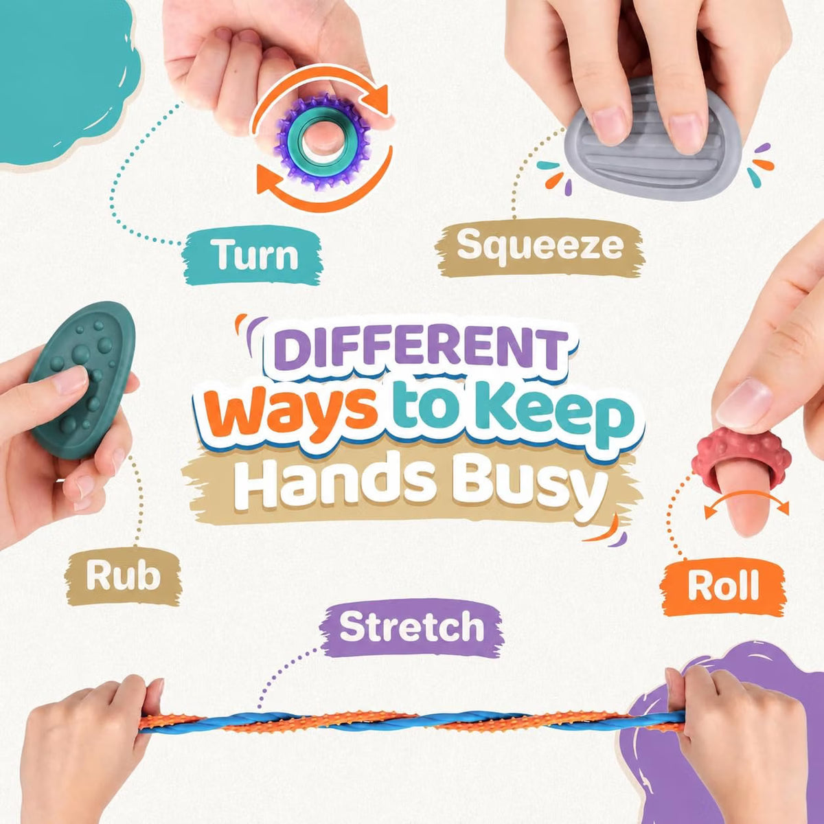 LESONG 感統減壓玩具組合套裝 50 Pack Sensory Fidget Set (4 Types)