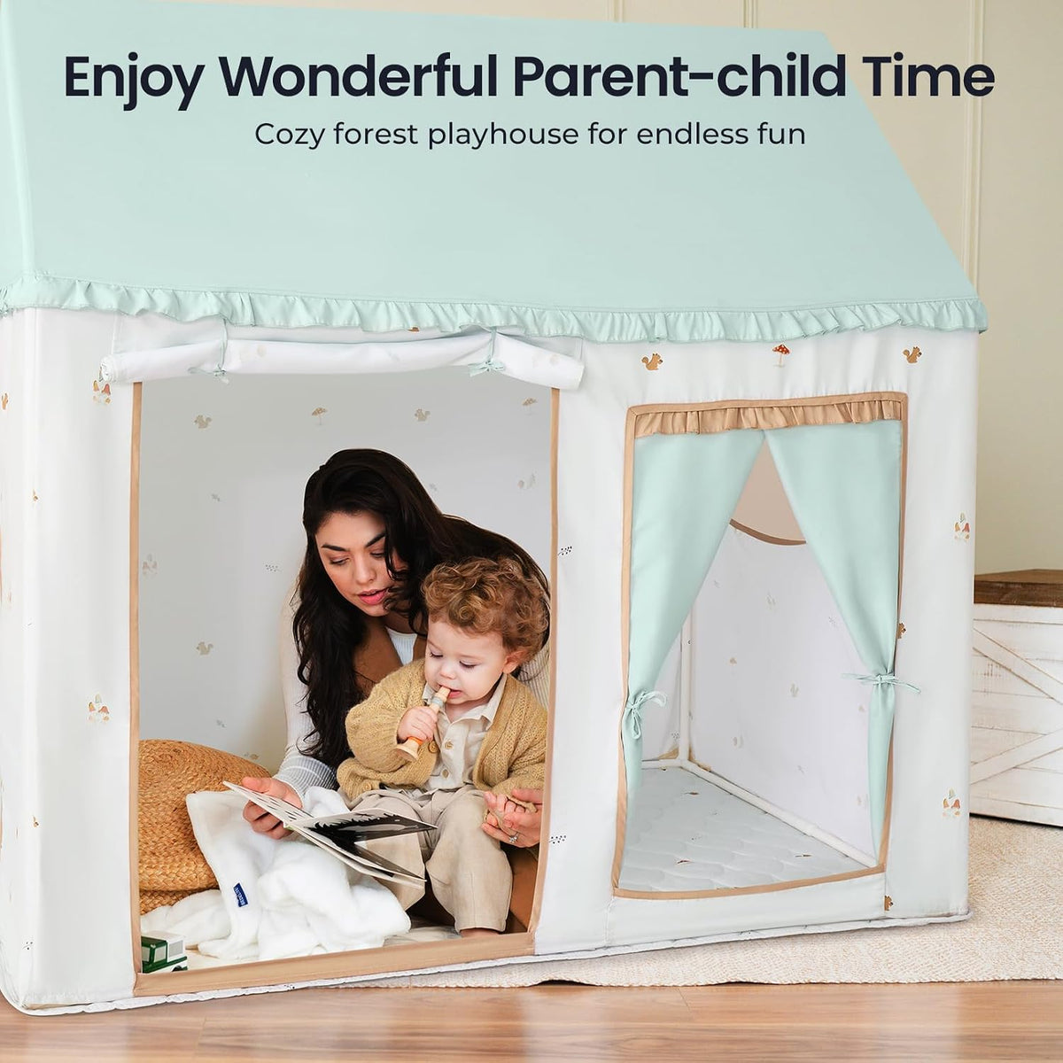 Tiny Land 鼠尾草綠小屋遊戲帳篷 Sage Green Kids Playhouse Tent