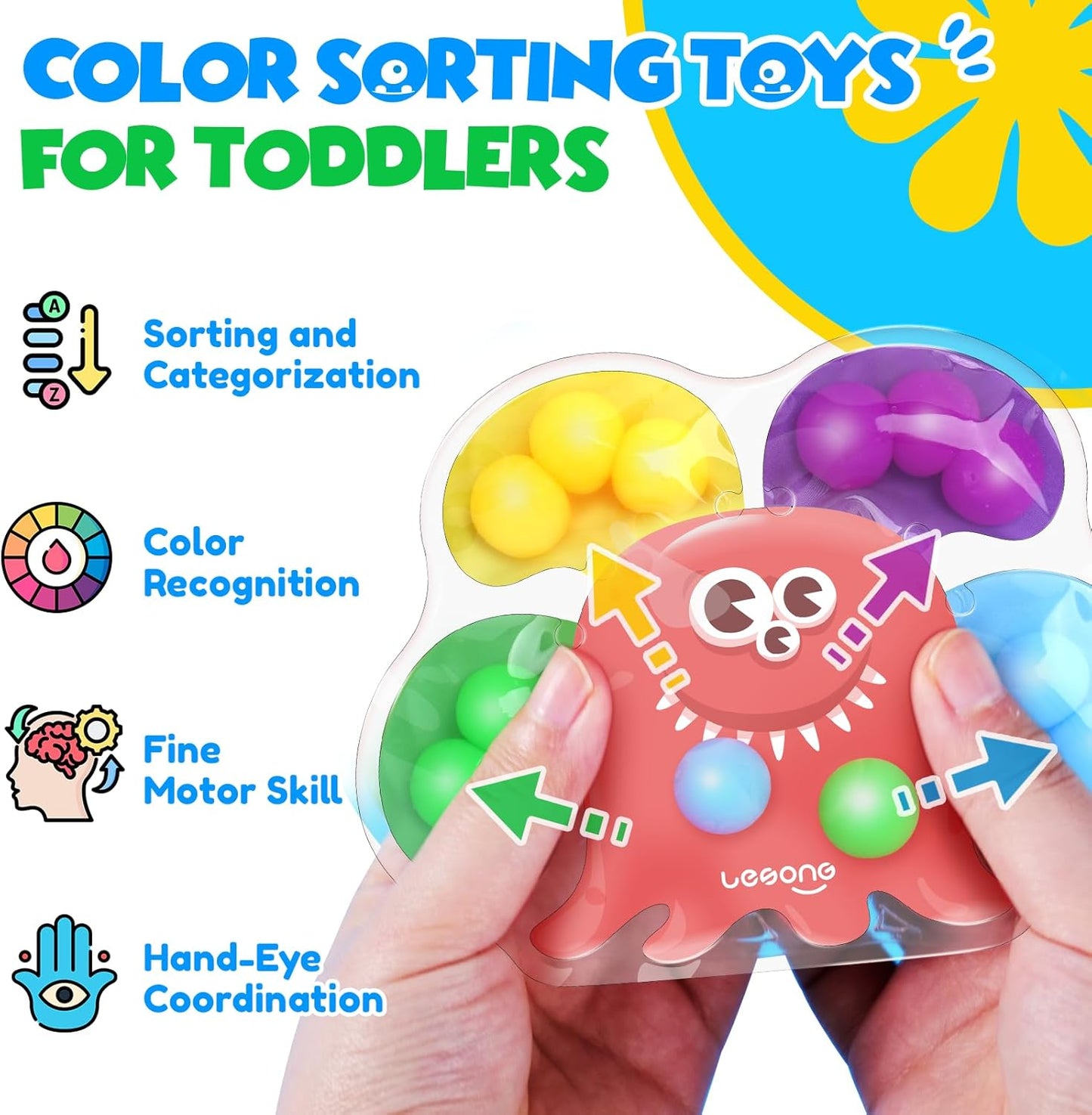 LESONG 顏色分類感統玩具 Color Sorting Sensory Toys – 4 Pack