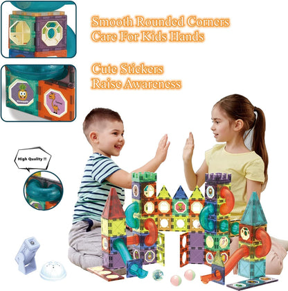 夜光磁力滾珠建構積木 110片 Glow-in-the-Dark Magnetic Marble Run 110-Piece