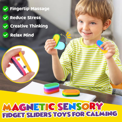 LESONG 磁吸紓壓滑塊套組 Magnetic Push Slider Fidget Set 6-Pack