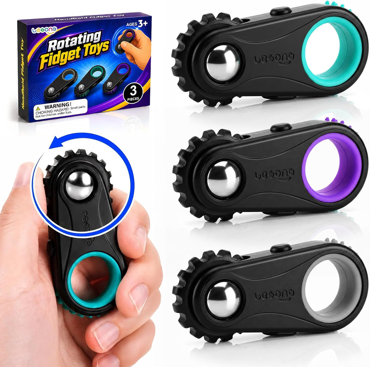LESONG 五合一手持感統指尖玩具 5-in-1 Rotating Fidget Toys (Pack of 3)