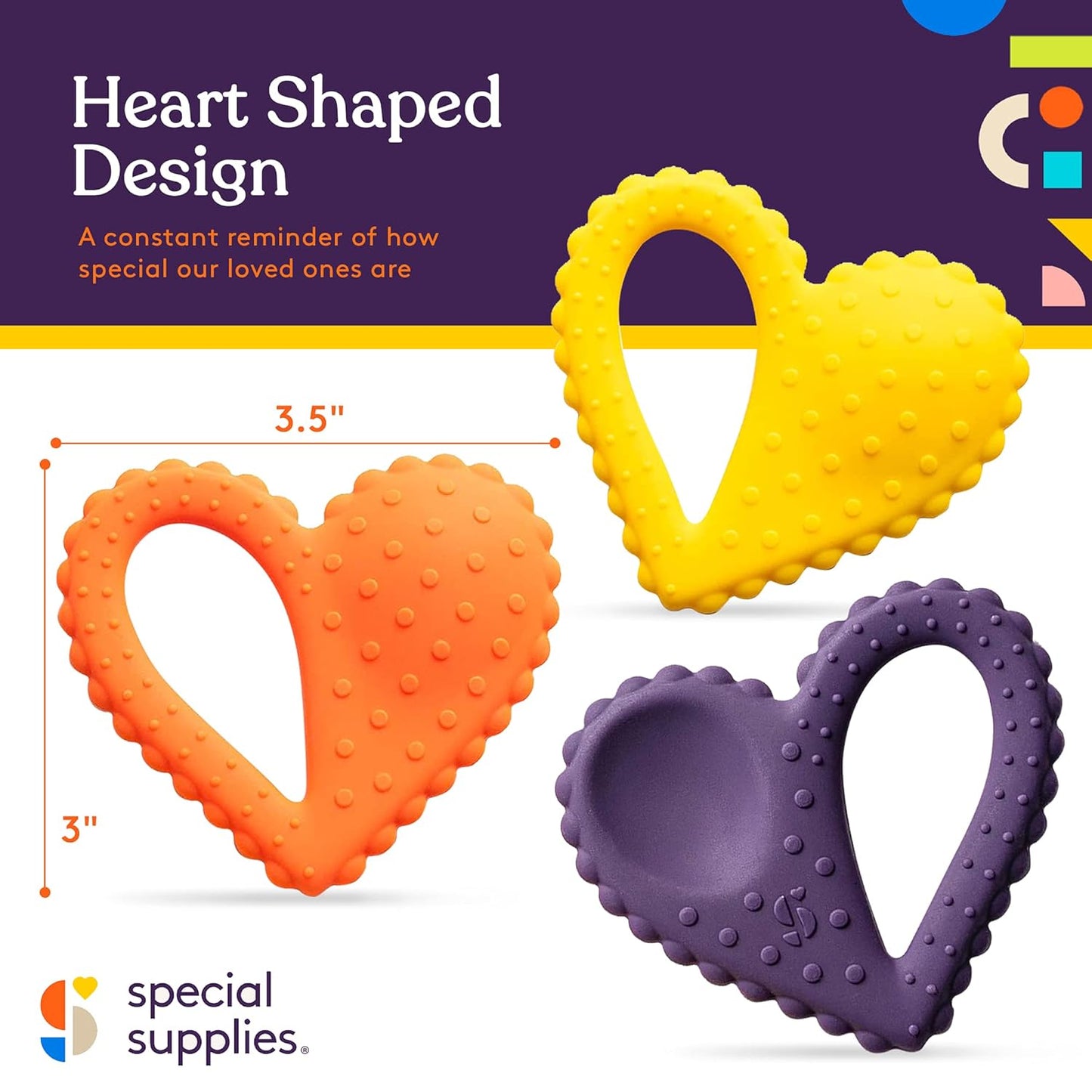 Special Supplies 愛心感統牙膠湯匙 3入組 Heart Teether Spoon – 3 Pack