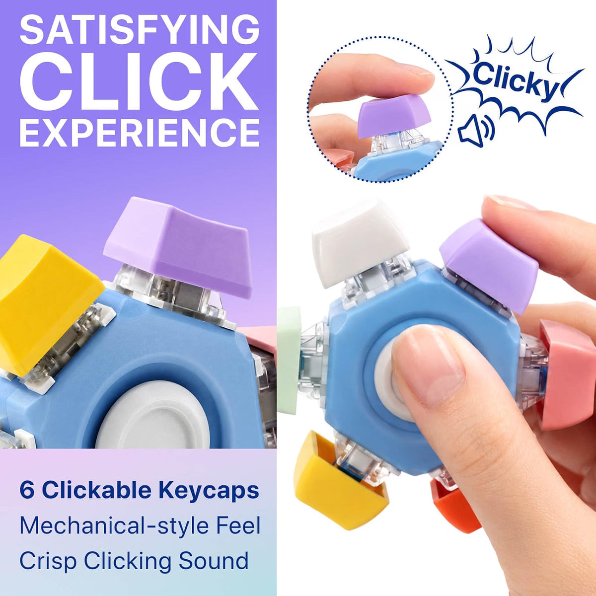 LESONG 二合一鍵帽按壓旋轉指尖陀螺 2-in-1 Clicker Spinner Fidget (Pack of 2)