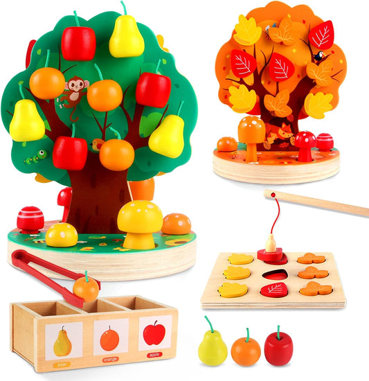 木質摘蘋果玩具 Fruit Picking Tree