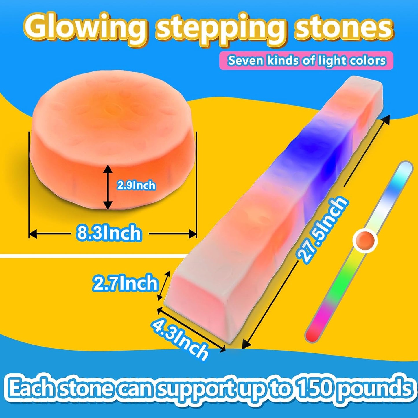發光平衡組件 3踏石+2平衡木 Light-Up Balance Set&nbsp;(3 Stones + 2 Beams)