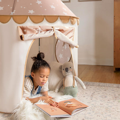 卡其城堡兒童室內遊戲帳篷 Khaki Castle Play Tent for Kids - Portable Indoor Playhouse