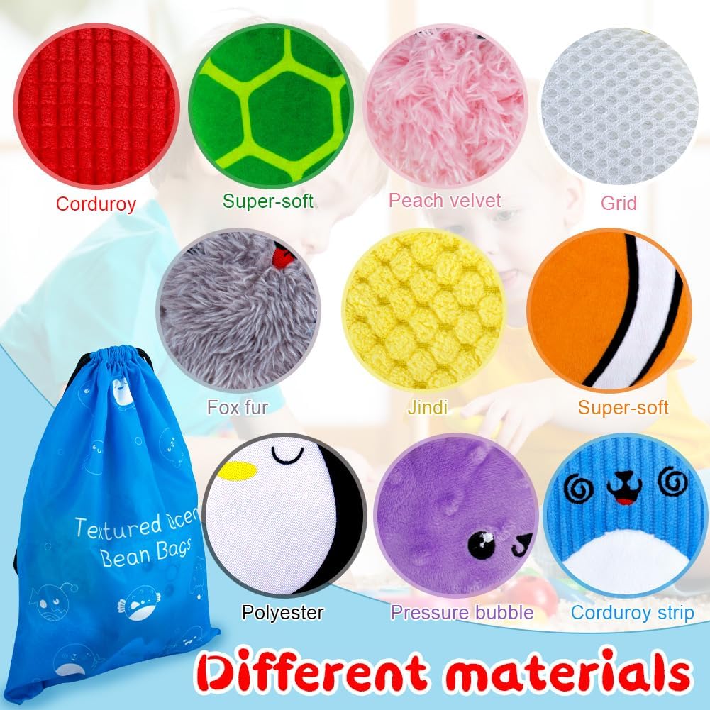 teytoy 海洋動物感官紋理豆袋 10入 Ocean Animal Sensory Bean Bags - 10pcs Texture Set