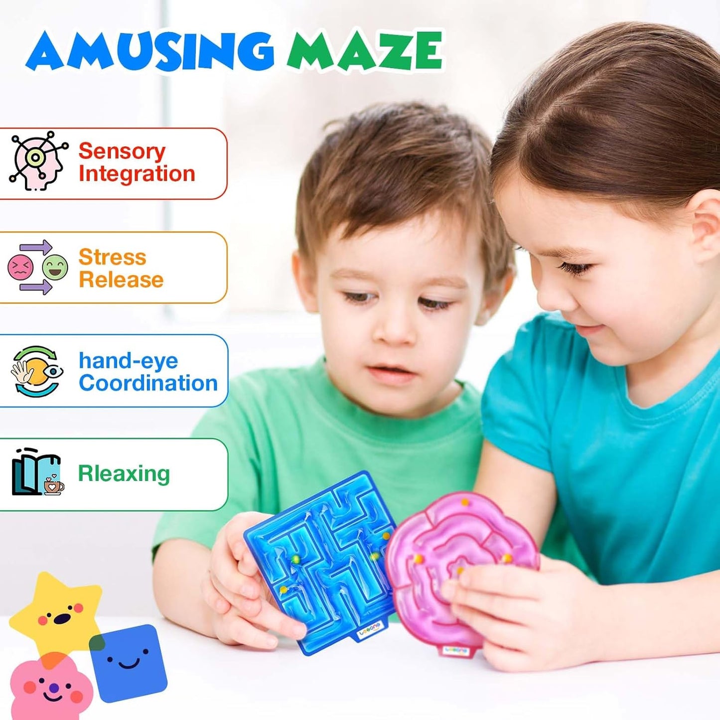 LESONG 凝膠迷宮感統玩具 8入組 Gel Maze Sensory Toys 8-Pack