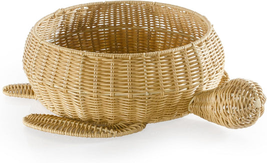 Guidecraft 海龜造型可清洗藤編收納籃 － 教室與居家多功能收納 Turtle Washable Wicker Basket – Durable Storage for Classroom &amp; Home