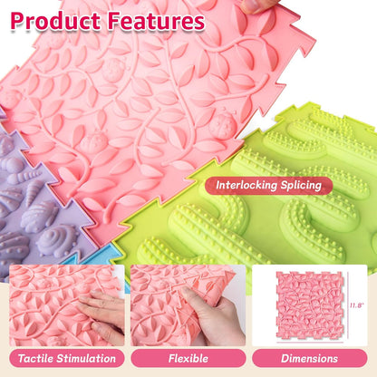 自閉兒童感官按摩拼圖地墊（馬卡龍款） Autism Sensory Massage Puzzle Mats (Macaron)