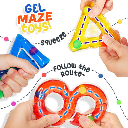 LESONG 凝膠迷宮形狀玩具 Gel-Filled Shape Maze Toys - 6 Pack
