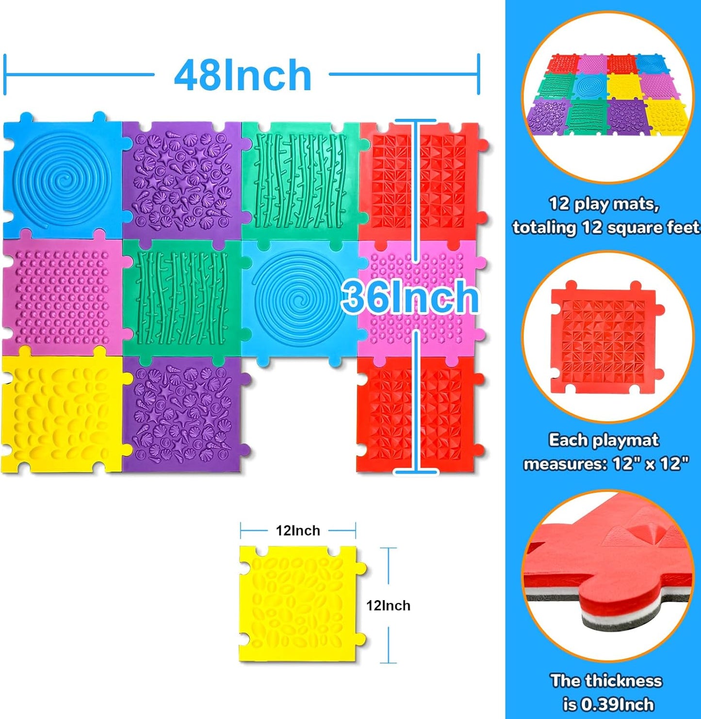 感統地墊12入組 Multi-Layer Sensory Mat 12-Pack