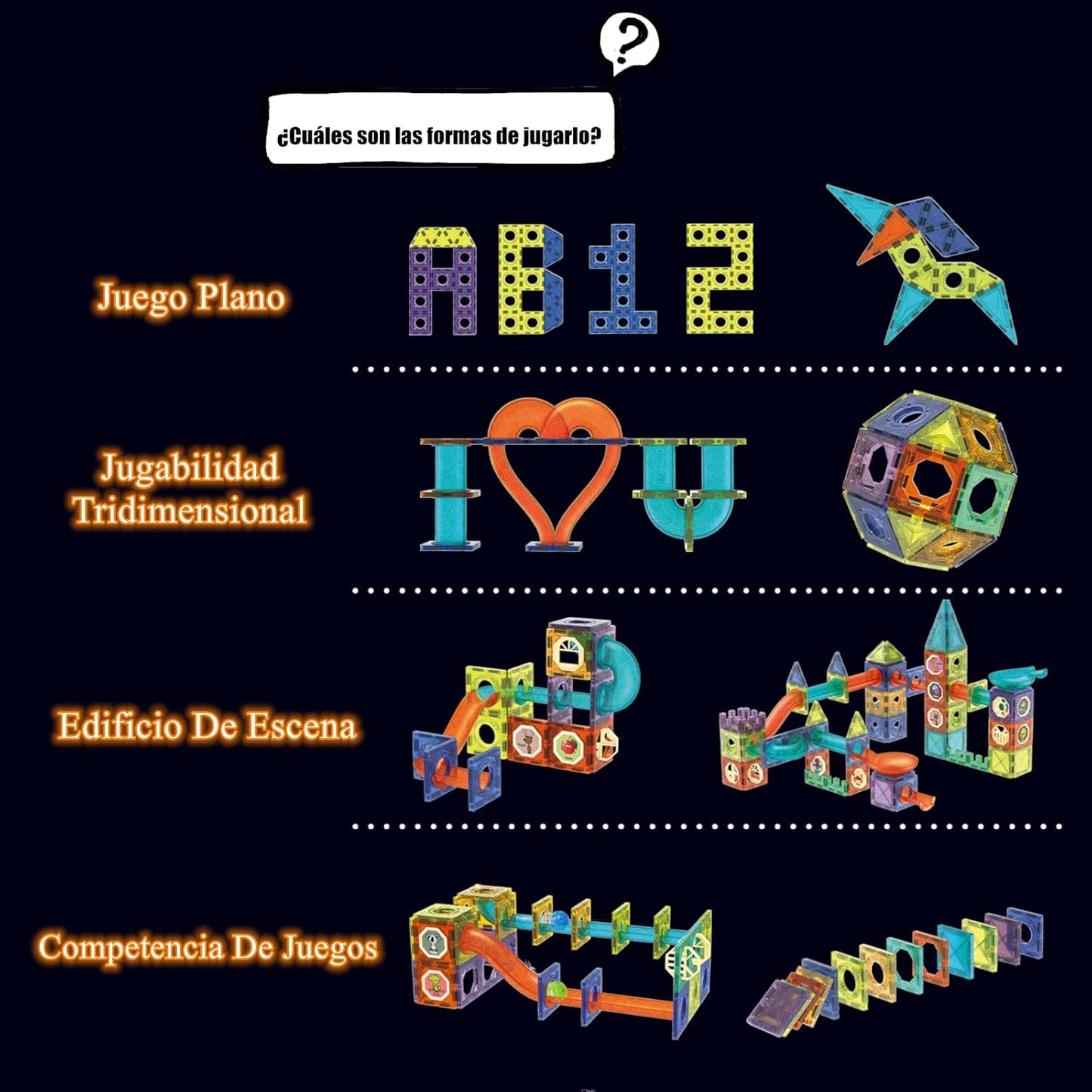 夜光磁力滾珠建構積木 110片 Glow-in-the-Dark Magnetic Marble Run 110-Piece