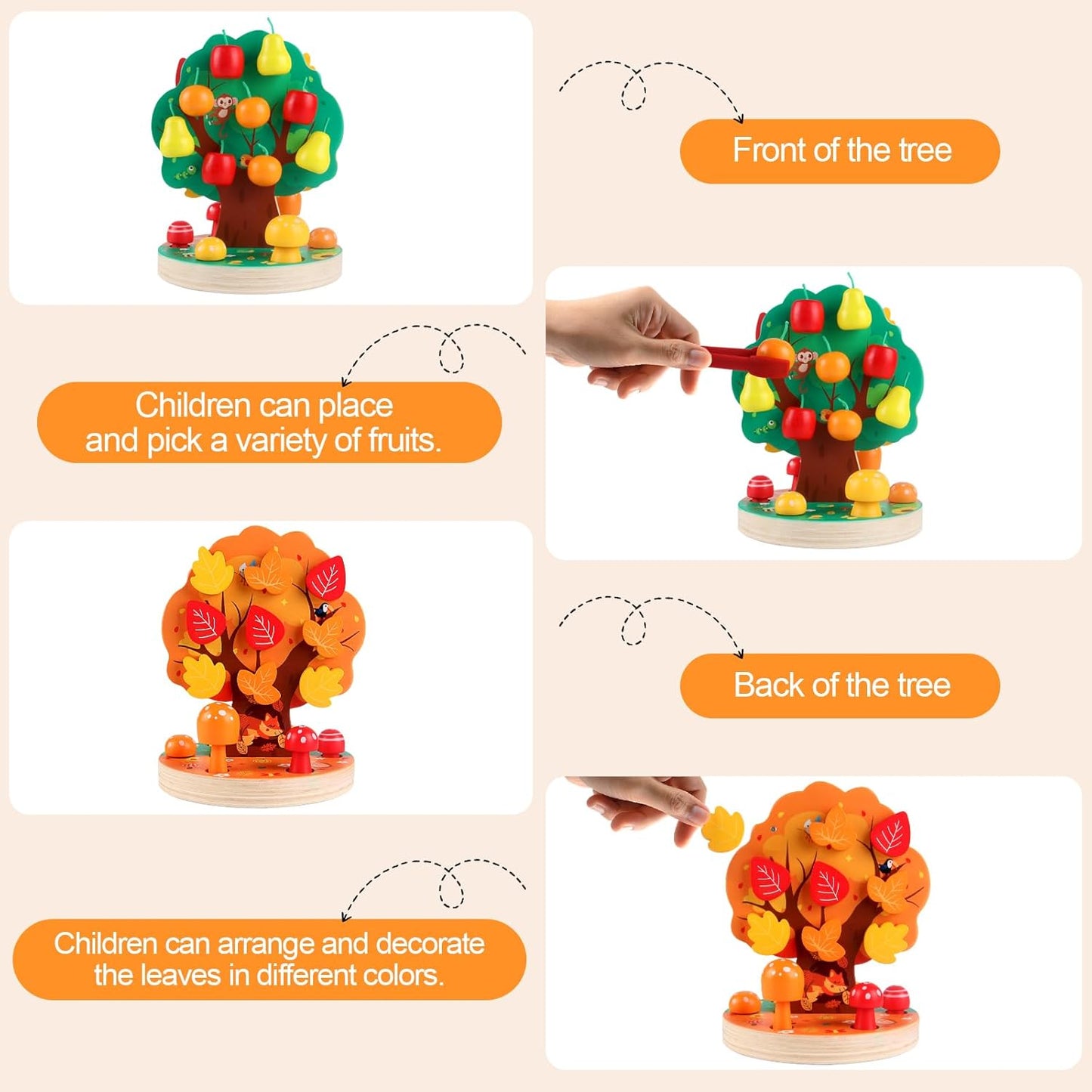 木質摘蘋果玩具 Fruit Picking Tree