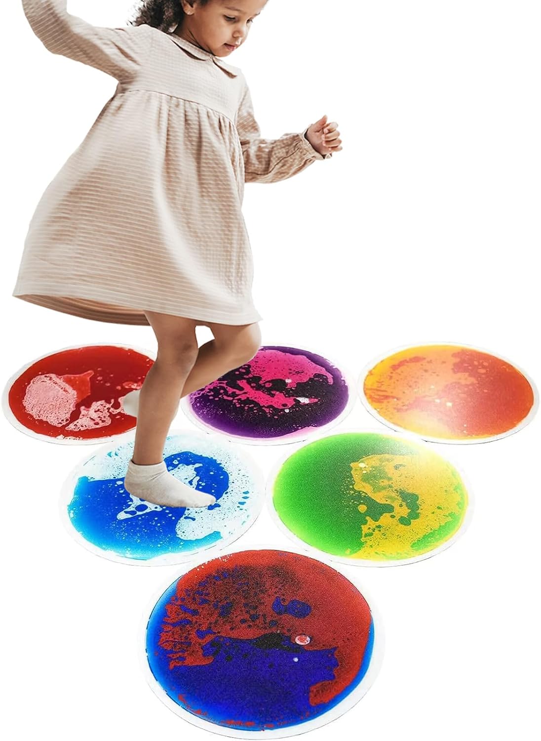 Art3d 圓形液體感統地墊 50cm直徑六片裝 Art3d Round Liquid Tiles 19.7" Diameter 6-Pack