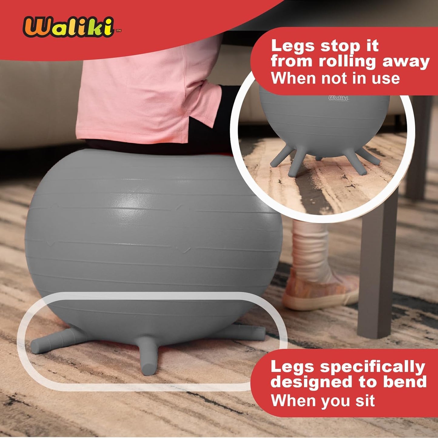 WALIKI 兒童足式瑜伽球椅 4張 Footed Yoga Ball Chair 4 PACK
