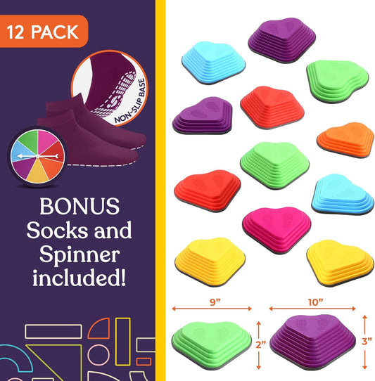 Special Supplies 平衡踏石 Balance Stepping Stones - 12pc Multi-Color