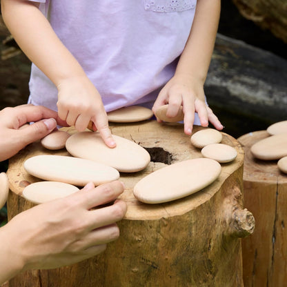 Guidecraft 木製堆石積木 20件自然河石材質建構組 Wood Stackers River Stones
