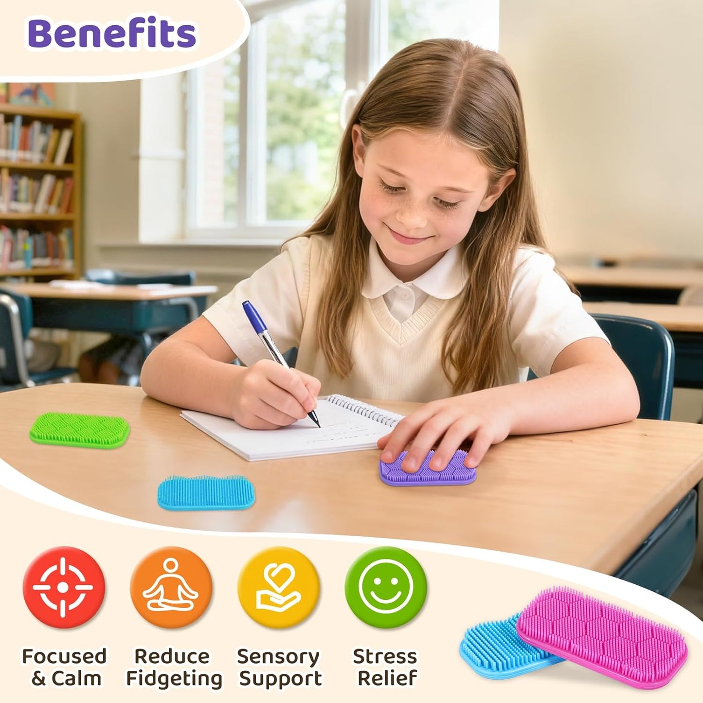 觸覺感統舒壓貼條 8入 Bristle Tactile Sensory Calm Strips 8pcs