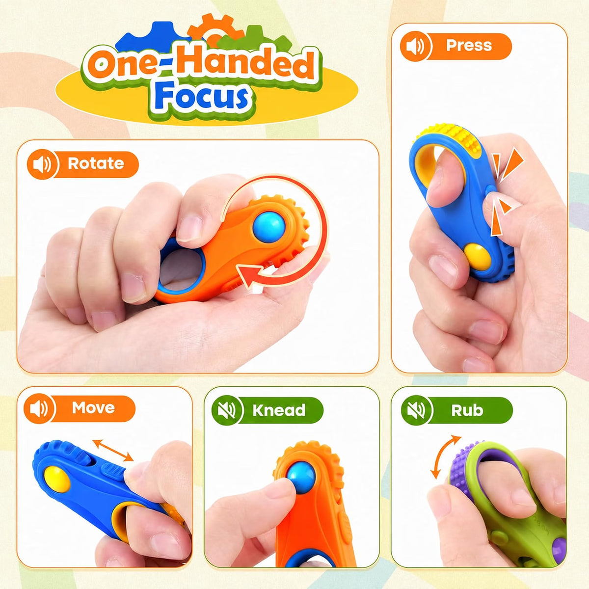 LESONG 五合一兒童感統指尖玩具 5-in-1 Sensory Fidget Toys for Kids (Pack of 3)