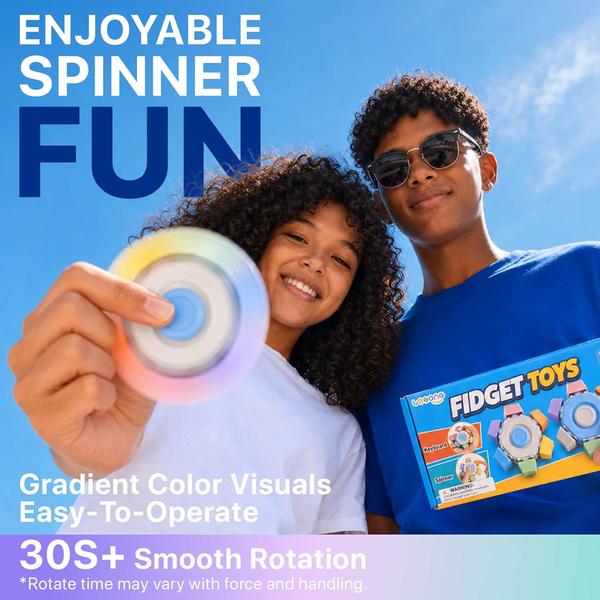 LESONG 二合一鍵帽按壓旋轉指尖陀螺 2-in-1 Clicker Spinner Fidget (Pack of 2)