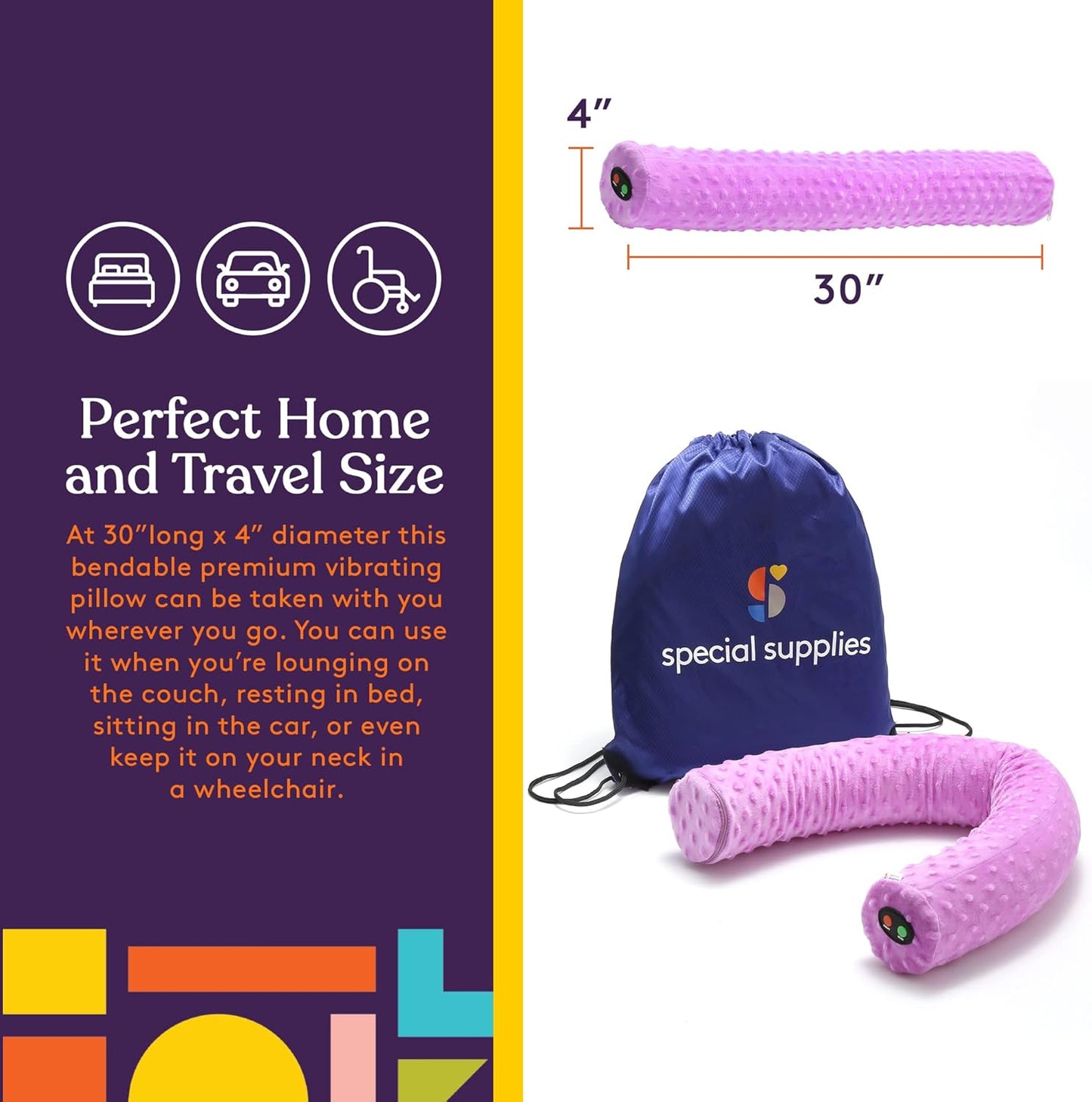 Special Supplies 震動感壓頸枕（紫／藍絨款）Vibrating Neck Pillow - Purple/Blue