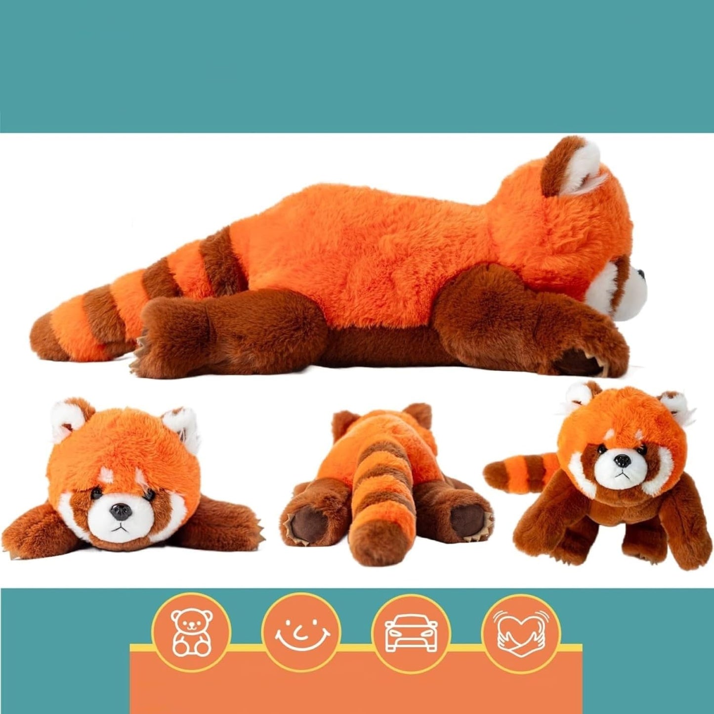 可愛小熊貓加重毛公仔 Adorable Weighted Red Panda Plush Toy