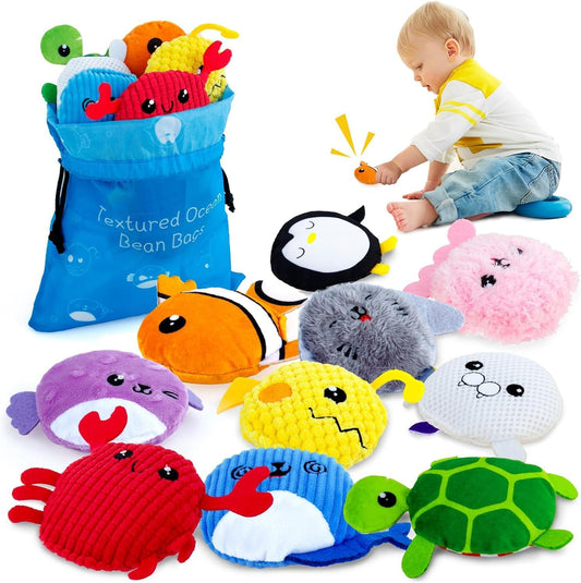 teytoy 海洋動物感官紋理豆袋 10入 Ocean Animal Sensory Bean Bags - 10pcs Texture Set