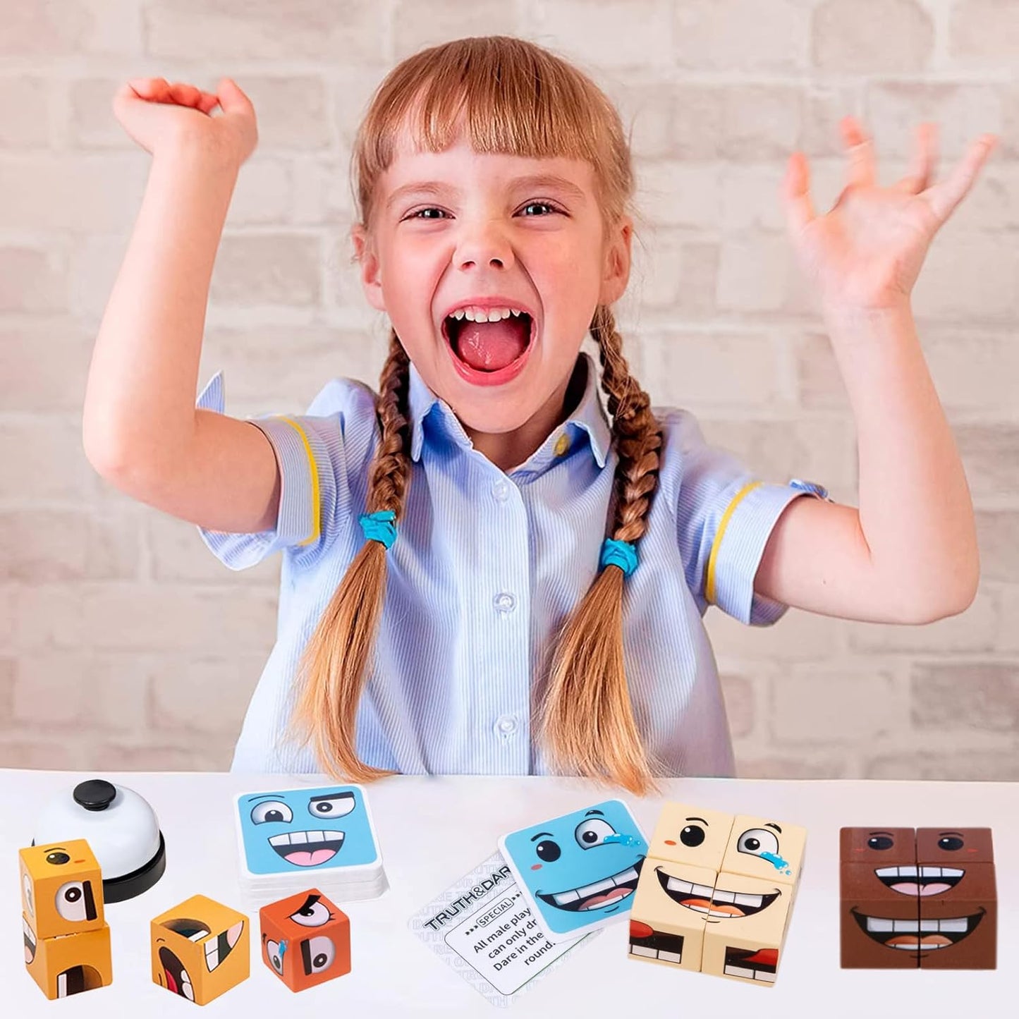 木製變臉魔方配對遊戲 Wooden Face Blocks Matching Game