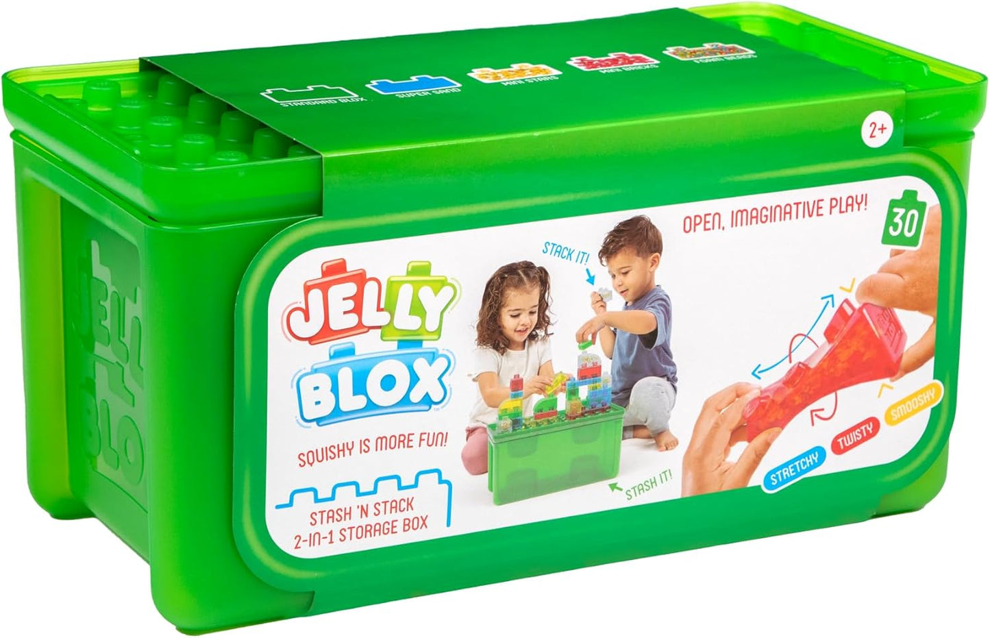 Jelly Blox 收納積木箱 30件式感官積木組 Stash 'N Stack 30 Blocks