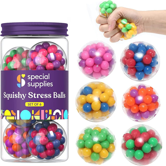 Special Supplies 彩色感壓球 Squishy Stress Balls - 6 Pack (Style#1)