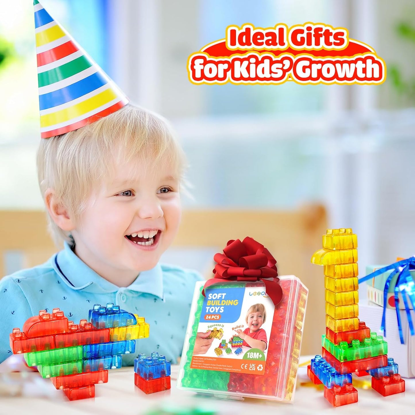 LESONG 軟性感官積木 24件 Sensory Soft Building Blocks 24PCS