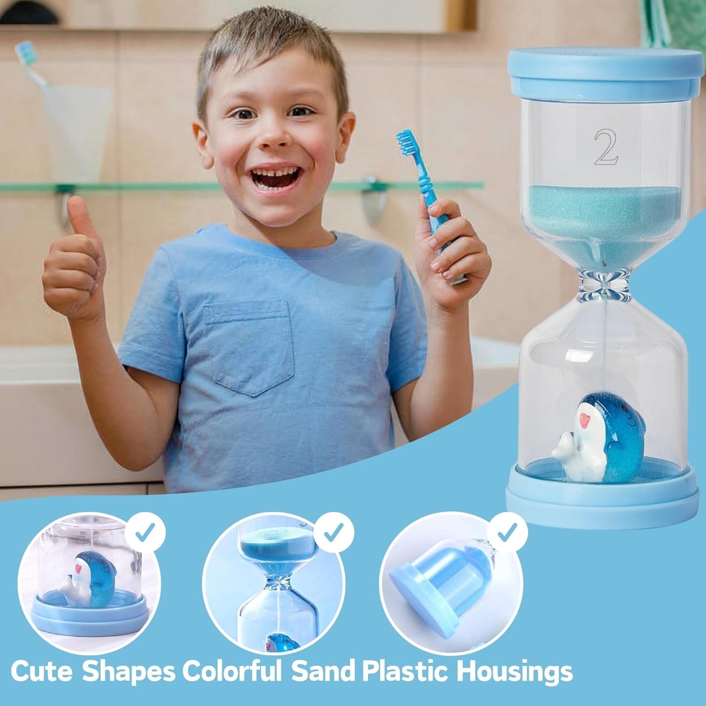 鯊魚沙漏計時器 5分鐘視覺化時間教具 Shark Sand Timer 5-Min Visual Time Tool