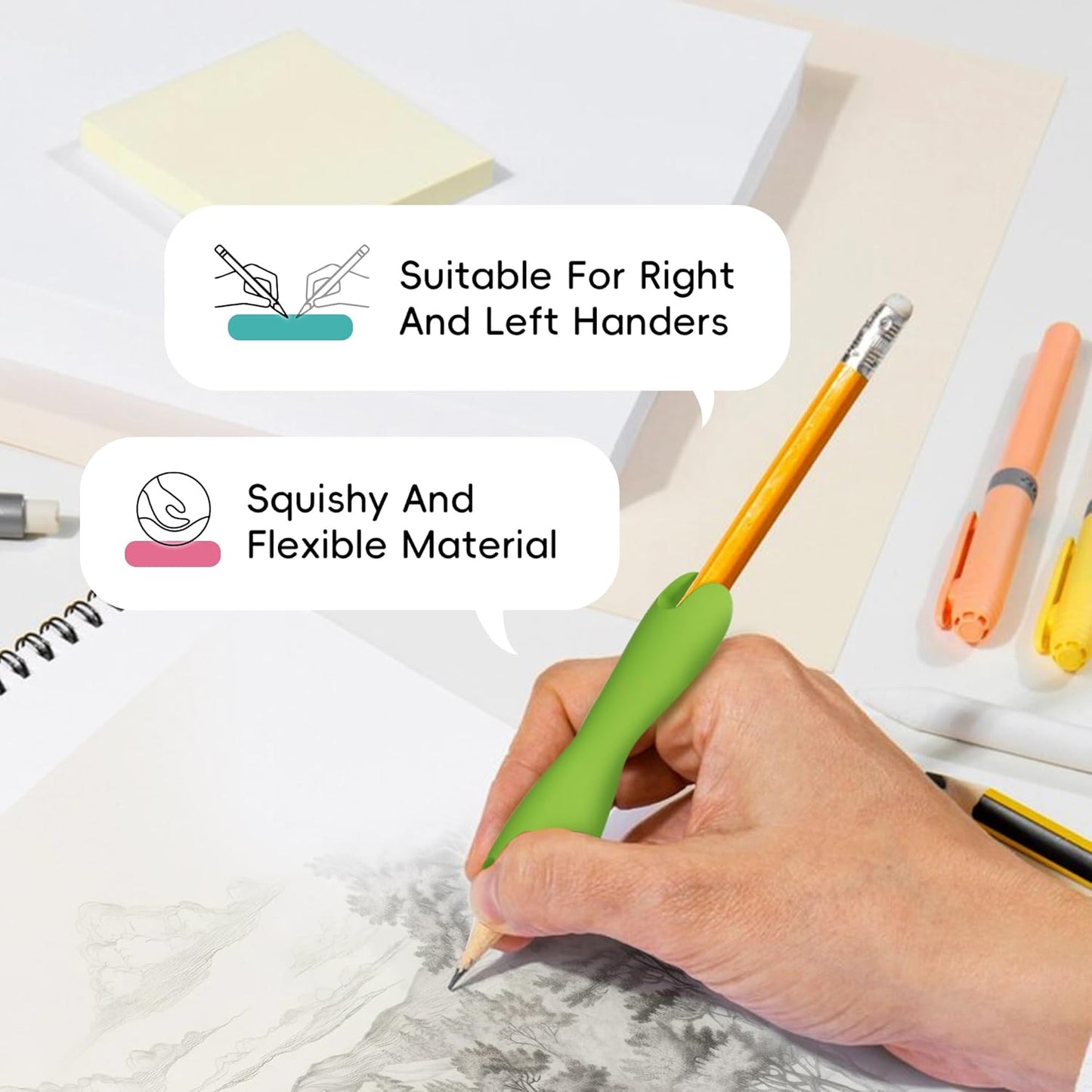 人體工學握筆器 6入組 Ergonomic Pencil Grips 6-Pack